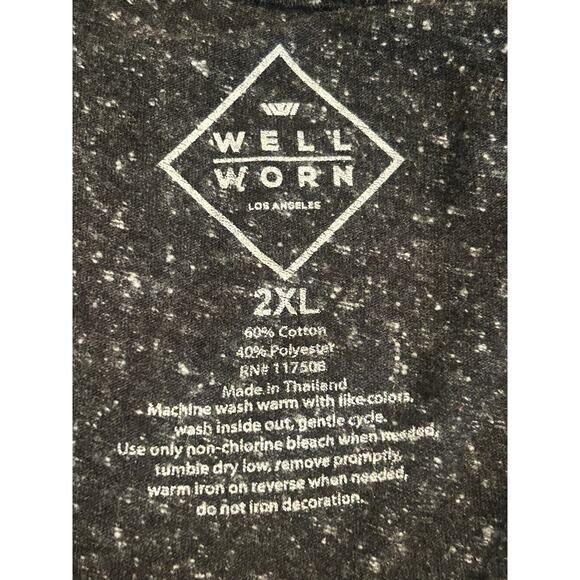 I DON'T FINISH ANYTHIN t-shirt by WELL WORN, Funny Mens 2XL, Gray Black Speckled - Picture 6 of 6